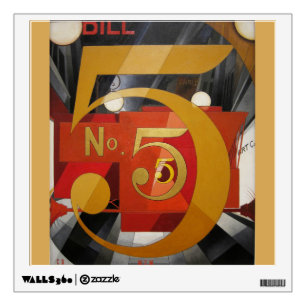 Modern Art Cubist Demuth Figure 5 in Gold Wall Decal