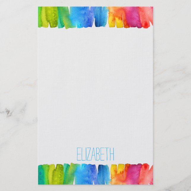 Modern art cute art girl personalised stationery (Front)