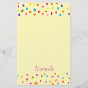 Modern art cute dots girl personalised stationery