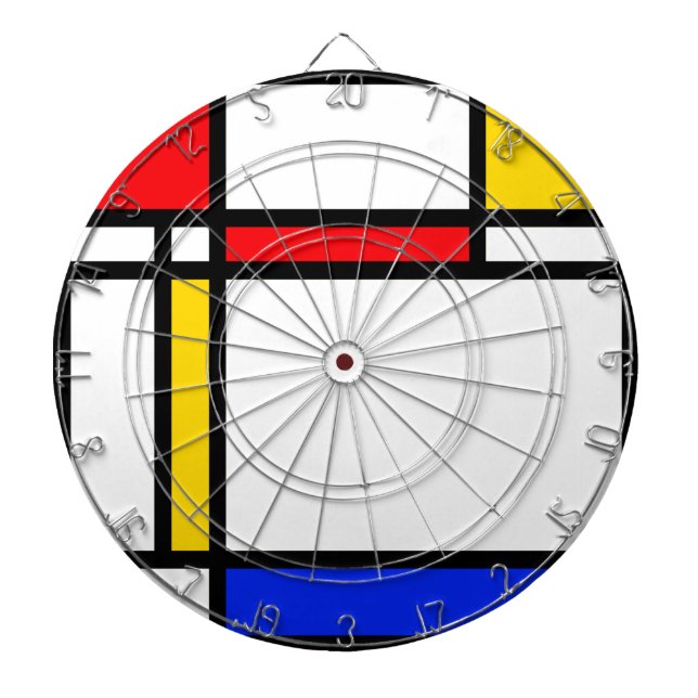 Modern Art Dartboard With Darts (Front)
