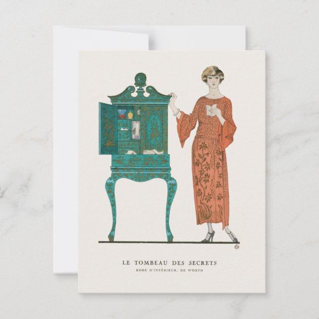Modern Art Deco 1920s Great Gatsby Fashion Note Card (Front)