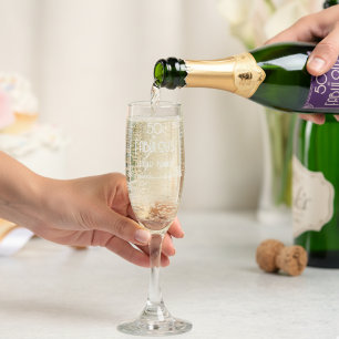Modern Art Deco 50 and Fabulous Birthday Champagne Flute
