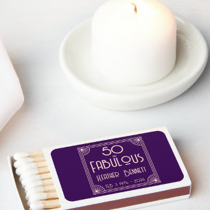 Modern Art Deco 50 and Fabulous Birthday Matchboxes