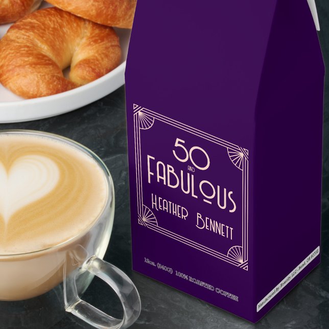 Modern Art Deco 50 and Fabulous Birthday Roasted Coffee (Creator Uploaded)