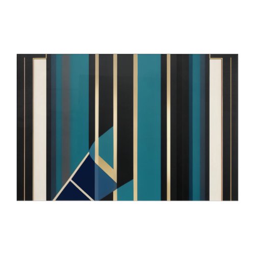 Modern Art Deco Abstract Vertical Lines Acrylic