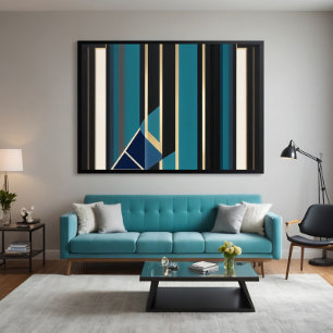 Modern Art Deco Abstract Vertical Lines Canvas Print