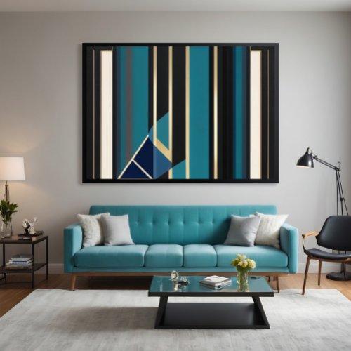 Modern Art Deco Abstract Vertical Lines Canvas Print