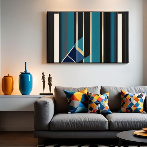 Modern Art Deco Abstract Vertical Lines Poster