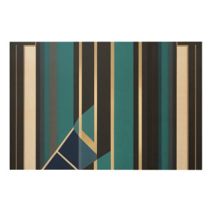 Modern Art Deco Abstract Vertical Lines Wood Art