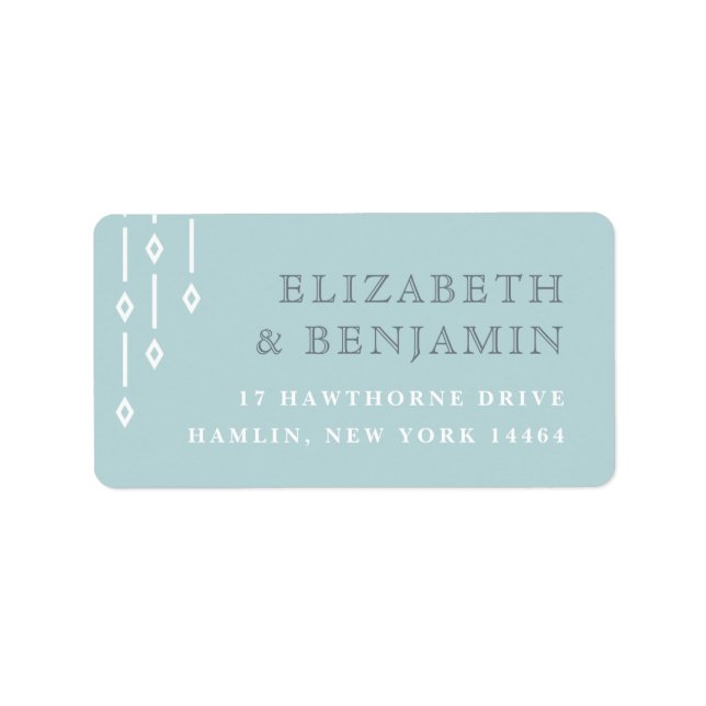 Modern Art Deco Aqua Mint Return Address Label (Front)
