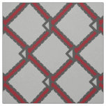 Modern Art Deco Black, Gray, and Red Fabric