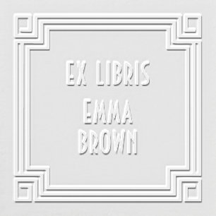 Modern Art Deco Ex Libris Geometric Embosser
