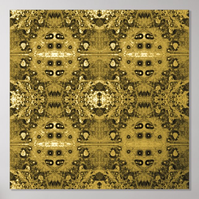  Modern Art Deco Golden Geometric Poster Print (Front)