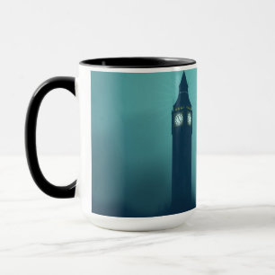 Modern Art Deco London Foggy Skyline Custom Mug