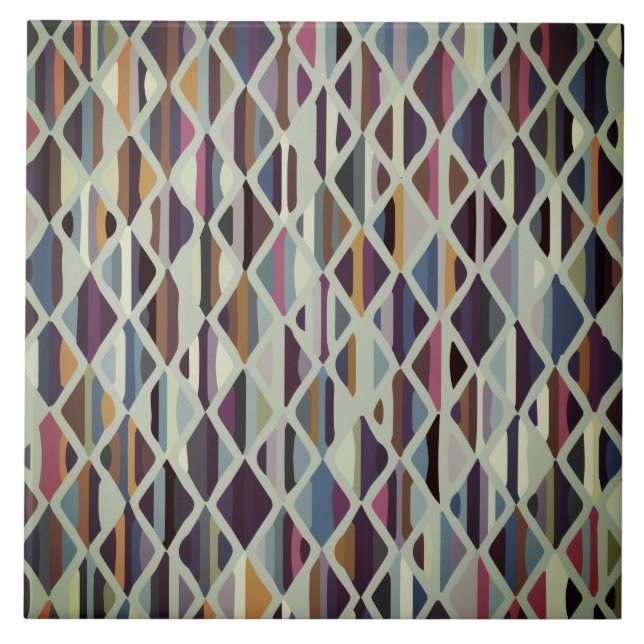 Modern Art Deco Multi-color Ceramic Tile (Front)