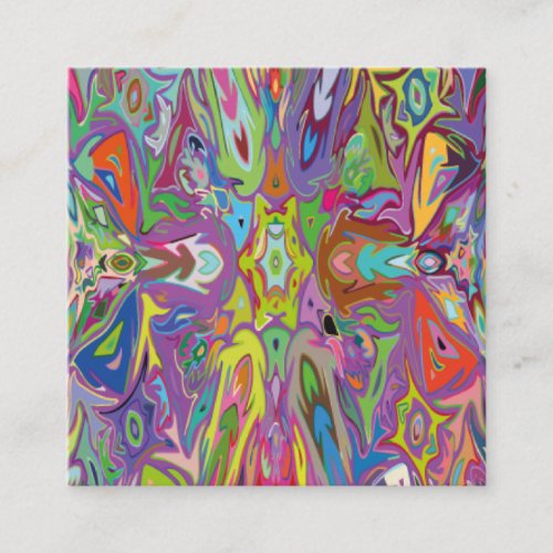 Modern Art Deco Multi_color For clothes and decor Square Business Card
