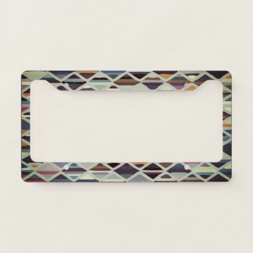 Modern Art Deco Multi_color License Plate Frame
