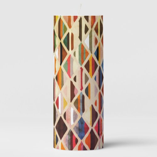 Modern Art Deco Multi_color Pillar Candle