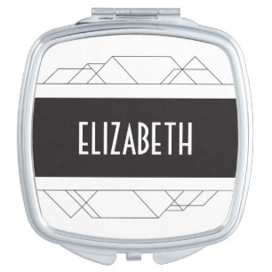Modern art deco Personalized Compact Mirror