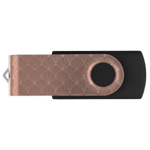 Modern Art Deco Rose Gold Foil Pattern Flash Drive