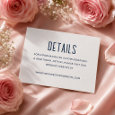 Modern Art Deco Typography Wedding Details Letterpress Enclosure Card