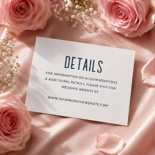 Modern Art Deco Typography Wedding Details Letterpress Enclosure Card