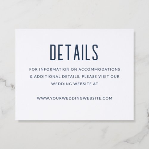 Modern Art Deco Typography Wedding Details Letterpress Enclosure Card
