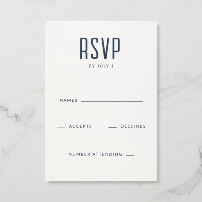 Modern Art Deco Typography Wedding RSVP (Front)