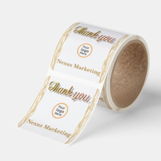 Modern Art Deco White Gold Corporate Favor Sticker