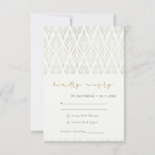 MODERN ART DECO WHITE SILVER WEDDING RSVP CARDS