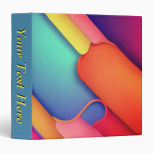 Modern Art Design Folds of Color 3 Ring Binder