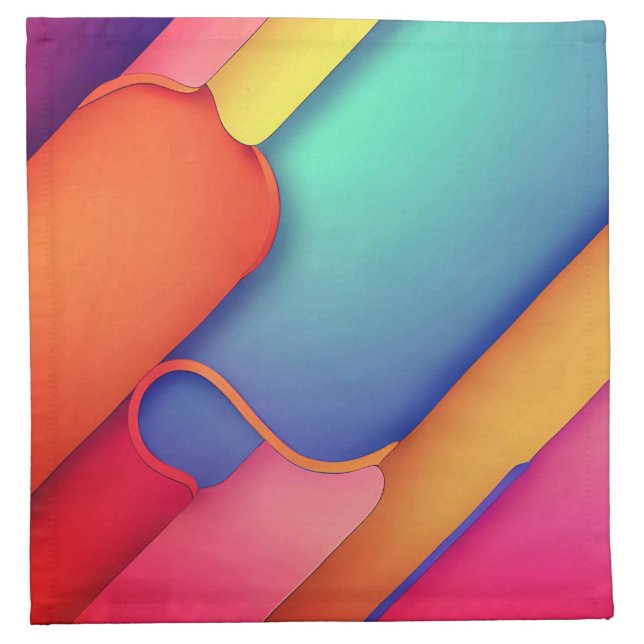 Modern Art Design Folds of Color Cloth Napkin (Front)
