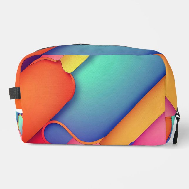 Modern Art Design Folds of Color  Dopp Kit (Front)