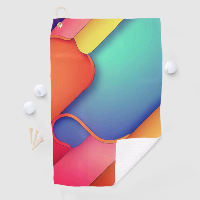 Modern Art Design Folds of Color Golf Towel (InSitu)