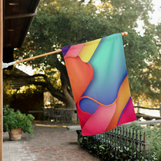 Modern Art Design Folds of Color House Flag