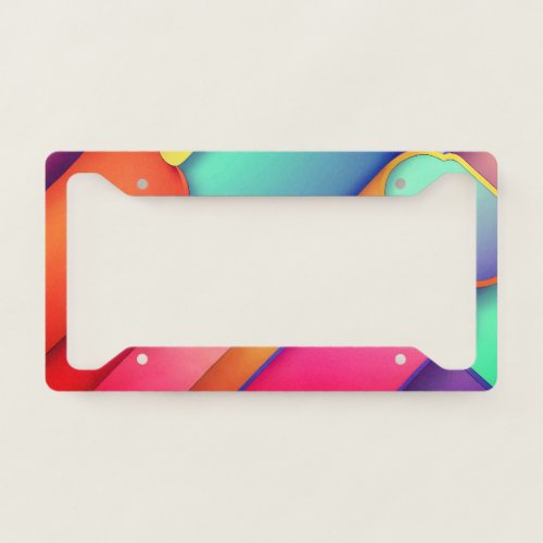 Modern Art Design Folds of Color License Plate Frame