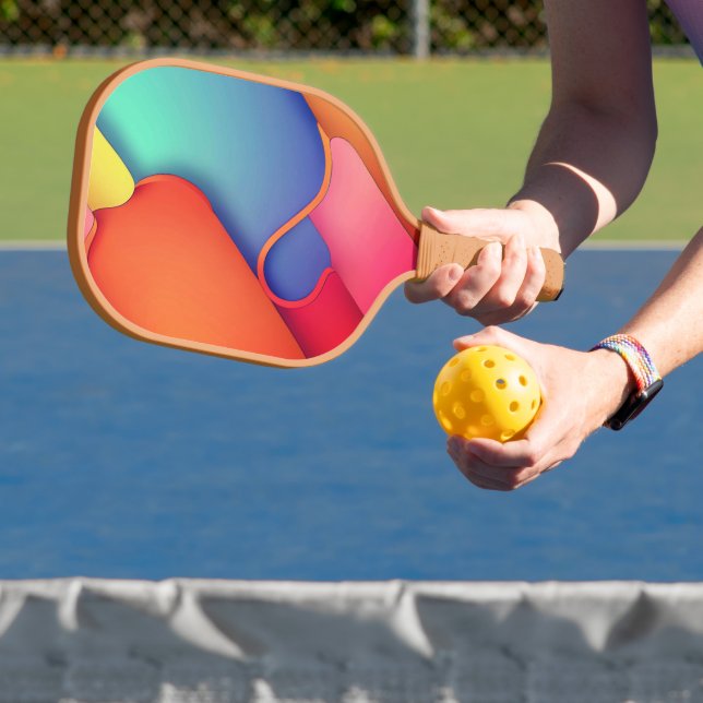 Modern Art Design Folds of Color Pickleball Paddle (Insitu)