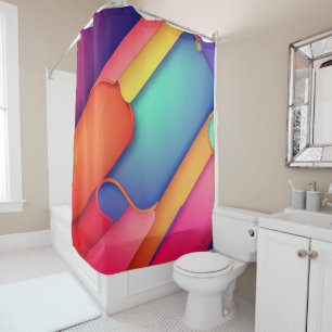 Modern Art Design Folds of Color Shower Curtain