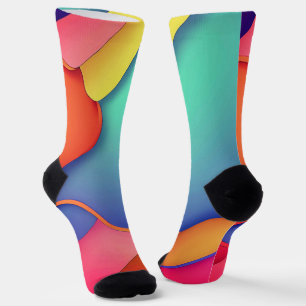Modern Art Design Folds of Color Socks