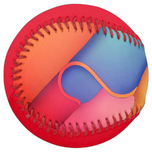 Modern Art Design Folds of Color Softball