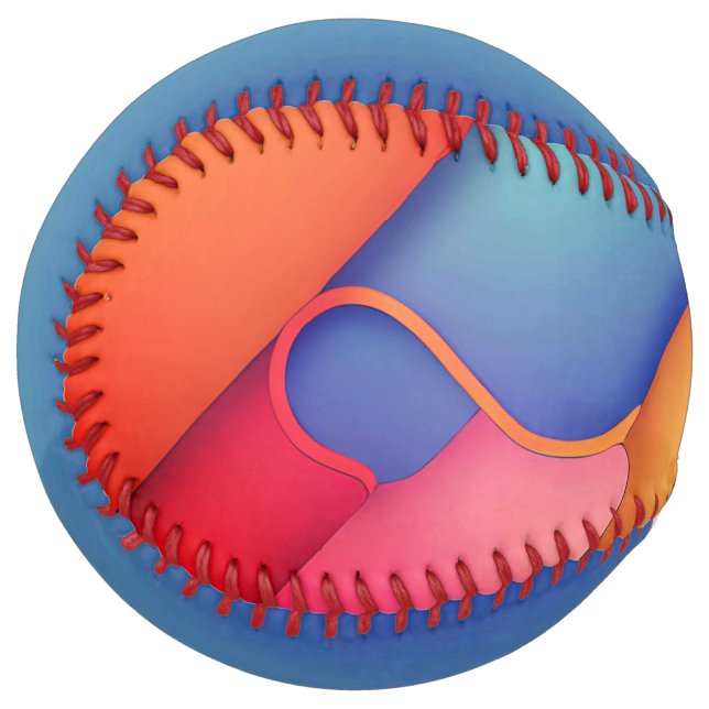Modern Art Design Folds of Color Softball (Front Left)