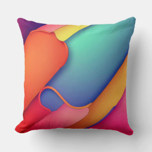 Modern Art Design Folds of Color Throw Pillow