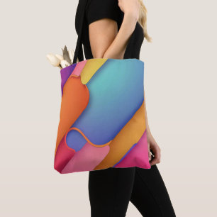 Modern Art Design Folds of Pastel Colors Tote Bag