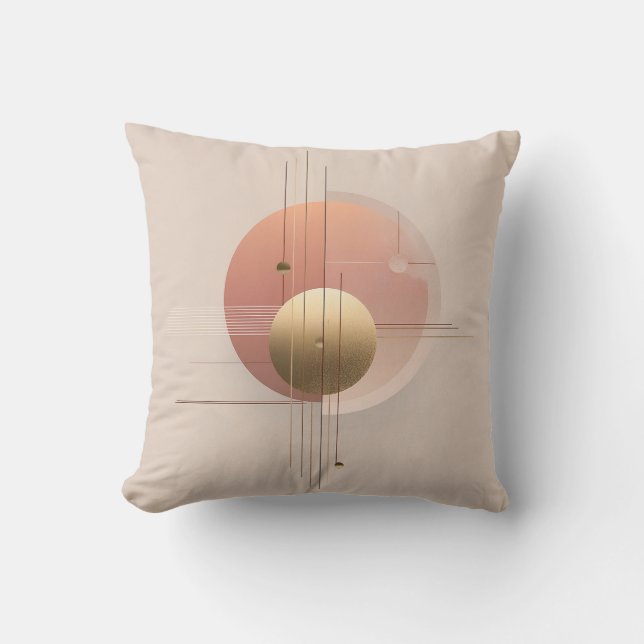 Modern art design with circles and lines planner, throw pillow (Front)
