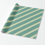 Modern Art Diagonal Stripes Sea Green Wrapping Paper