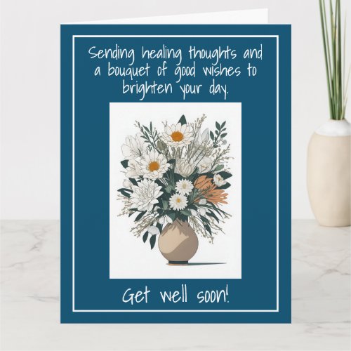 Modern Art Flower Boho Style Get Well Soon Card