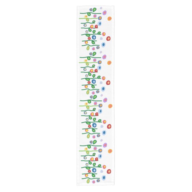 Modern art flowers short table runner (Front)
