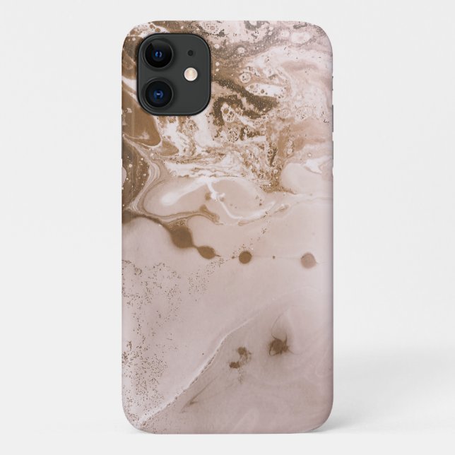 Modern Art Foil Pink Swirls Case-Mate iPhone Case (Back)