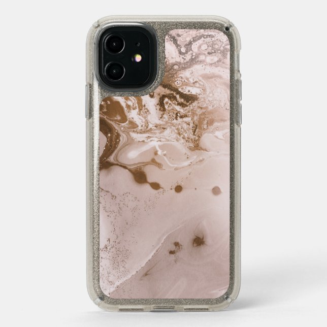 Modern Art Foil Pink Swirls Speck iPhone 11 Case (Front (Black Phone))