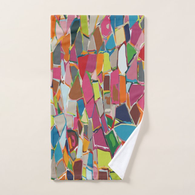 Modern Art Geometric Deco Multi-color Bath Towel Set (Hand Towel)